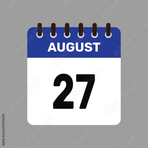 calendar august 27 icon vector reminder for important deadlines and special events this autumn season