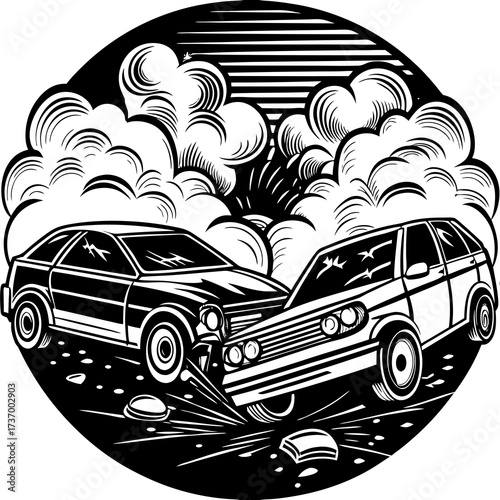 retro car vector (crash)