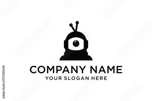 design black robot icon logo vector