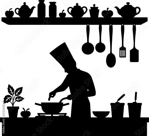 Silhouette Kitchen Vectors