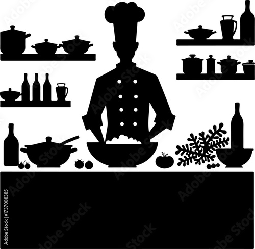Silhouette Kitchen Vectors