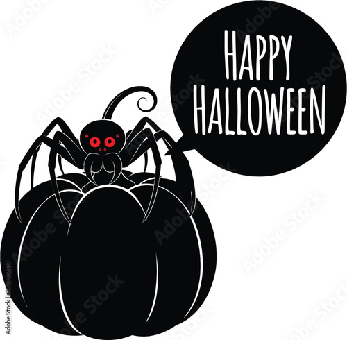 Halloween vector illustration silhouette on pure white background