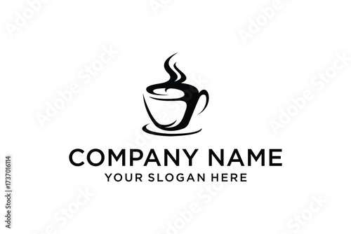 black Coffee cup icon ;logo