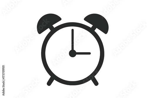 Alarm clock icon vector. Minimal flat design for web and app. Time management, deadline, and schedule concept. Wake up, morning alert, appointment reminder symbol. Simple pictogram.