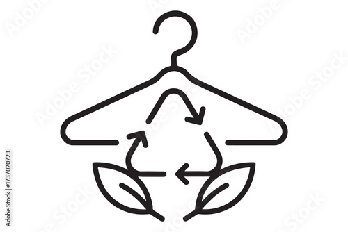 Slow fashion line icon. Eco tested sign. Fair trade symbol. Quality design element. Linear style slow fashion icon. Editable stroke. Vector