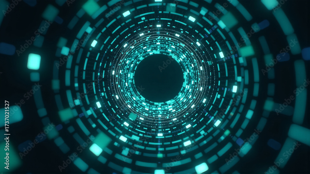 Fototapeta premium Hyper-Realistic Digital Data Vortex