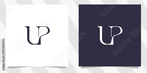 letter up pu logo design vector