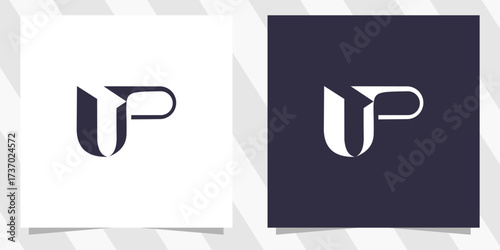 letter up pu logo design vector