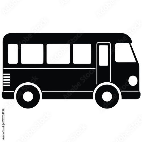 bus silhouette vector icon