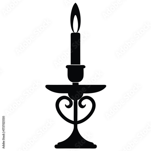 candle holder silhouette vector icon