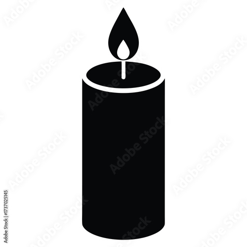 candle silhouette vector icon
