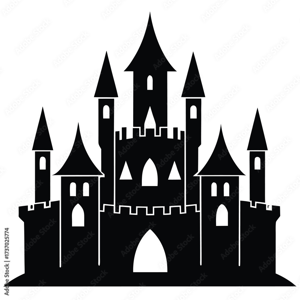 Fototapeta premium castle silhouette vector icon