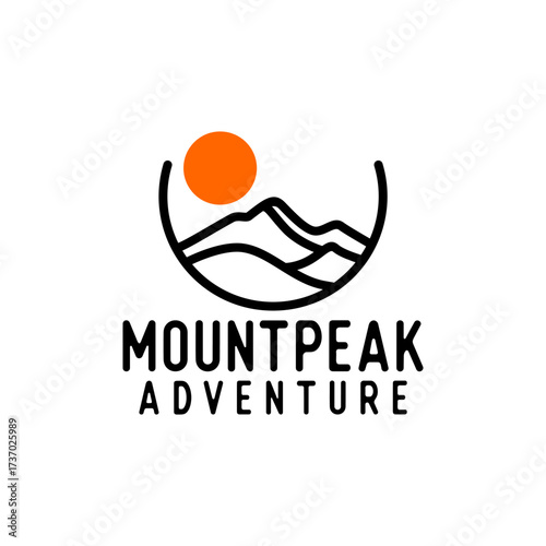 Adventure Outdoor Mountain Peak Logo Design