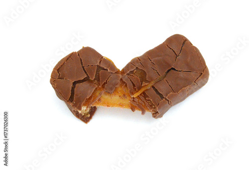 Big chocolate candy on a white background