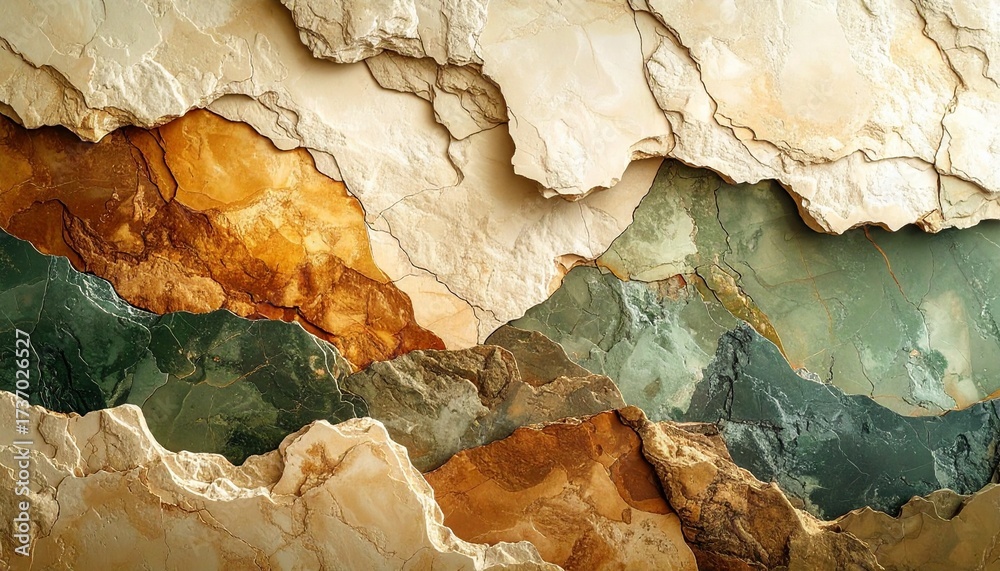 Naklejka premium Earthy Tones and Textured Layers Evoking Natural Rock Formations and Geological Strata