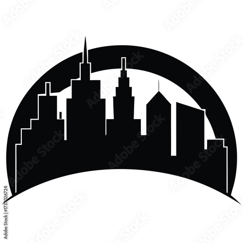 city skyline silhouette vector icon