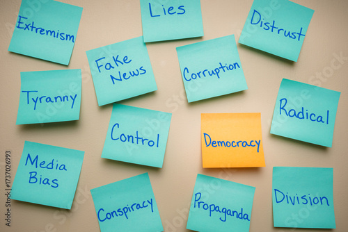 Democracy Concept, Propaganda Media Bias Division Politics