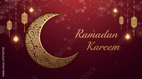 Ramadan Kareem Arabic Calligraphy Typography Greeting Card Islamic Stock Illustration