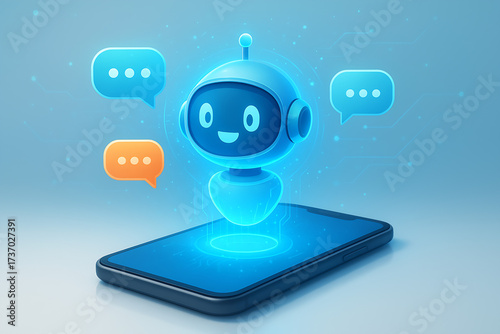 Wallpaper Mural AI Artificial Intelligence technology virtual conversation assistant support mobile smart phone online application chatting with customer service automatic answering Torontodigital.ca