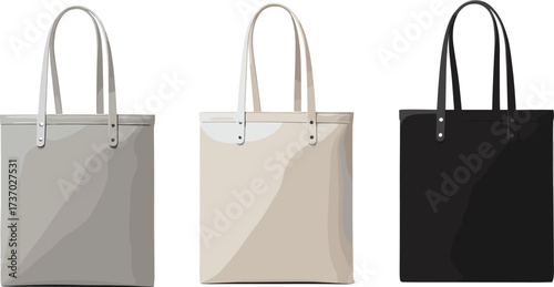 Stylish tote bag collection, leather handbag design, fashion accessory, modern shopping bag, eco friendly reusable tote, elegant women’s purse