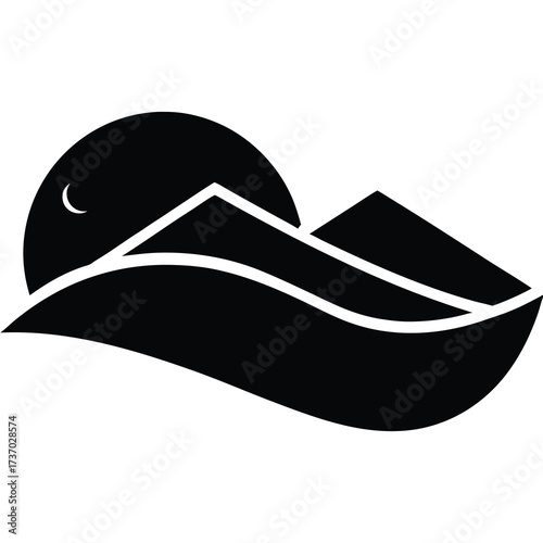 desert dune silhouette vector icon