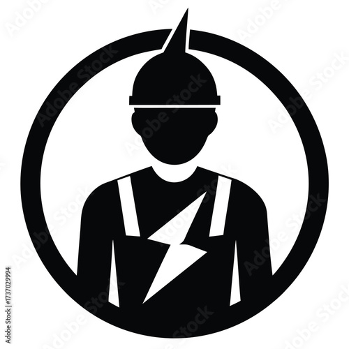 electrician silhouette vector icon