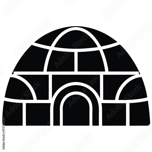 eskimo igloo silhouette vector icon