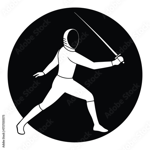 fencer silhouette vector icon