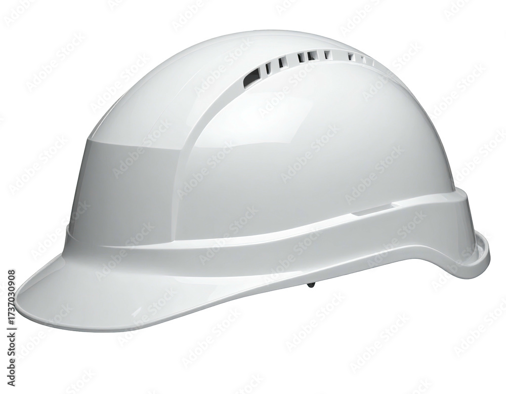 Fototapeta premium White safety hard hat, side view