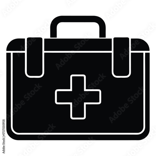 first aid kit silhouette vector icon