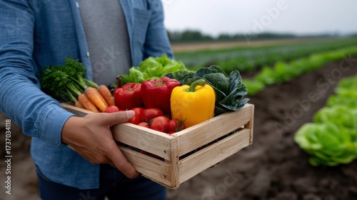 Harvesting fresh vegetables farm fields lifestyle image agricultural environment close-up view sustainable farming practices