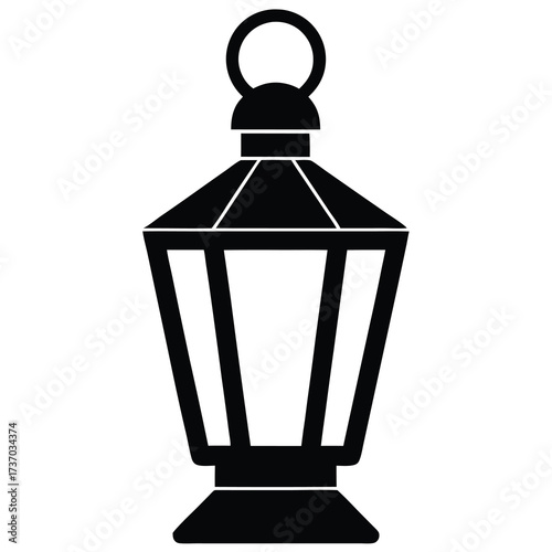 lantern silhouette vector icon