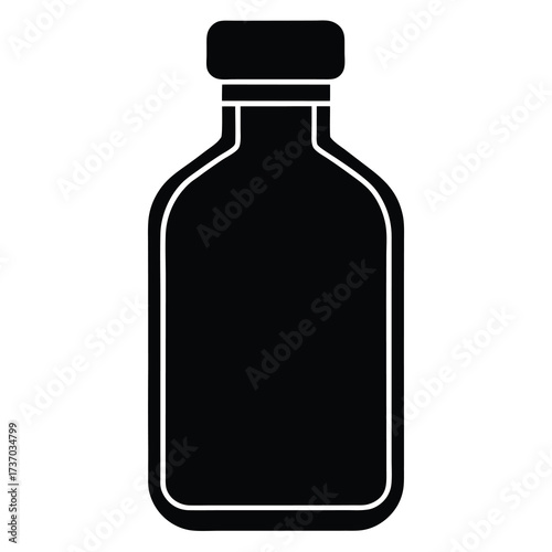 medicine bottle silhouette vector icon