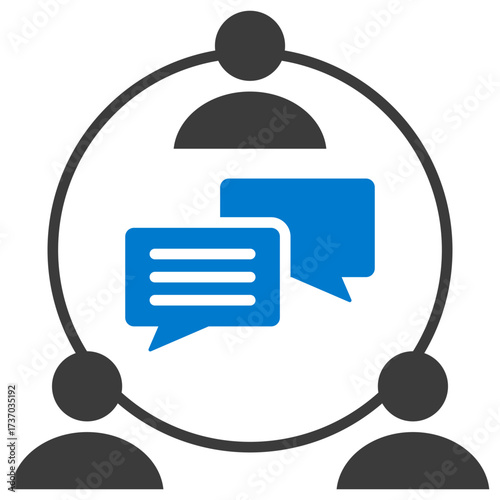 Communication Glyph Blue Icon
