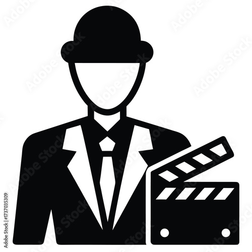movie director silhouette vector icon