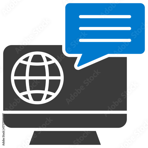 Online Service Glyph Blue Icon