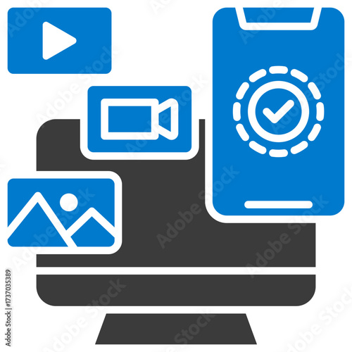 Digital Content Glyph Duotone Icon