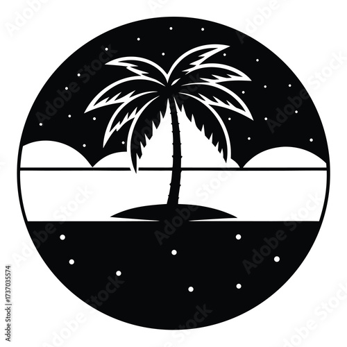 oasis silhouette vector icon