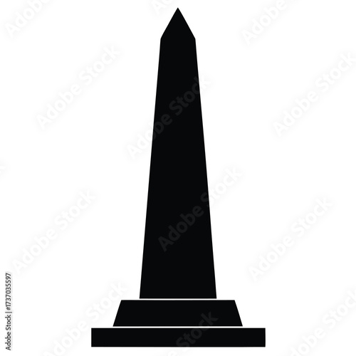 obelisk silhouette vector icon