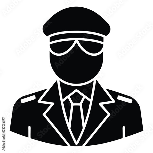 pilot silhouette vector icon