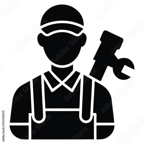 plumber silhouette vector icon