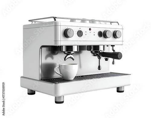 Modern white espresso machine