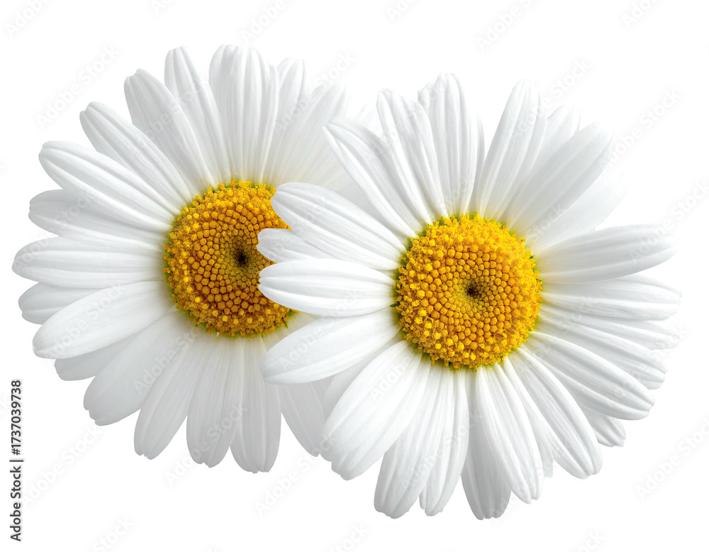 Obraz premium Two white daisies close up
