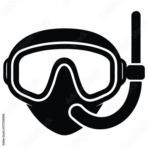 snorkel mask silhouette vector icon