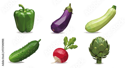 Vector art of a collection of fresh vegetables