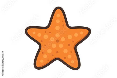 Starfish icon. Flat cartoon sea star vector illustration. Summer vacation symbol, beach travel sign. Marine life, aquatic ocean animal. Isolated graphic design element for logo.
