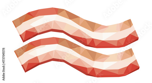 Vector art of two strips of raw bacon