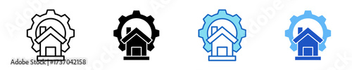 Cog  Icon Set Multiple Style Collection