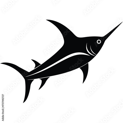 swordfish silhouette vector icon