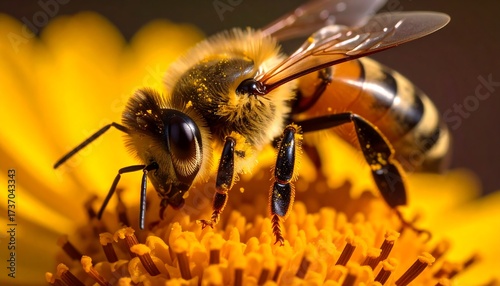 Wallpaper Mural Close-up of a bee on a flower Torontodigital.ca